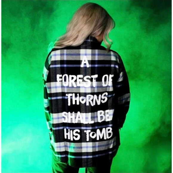 Disney Cakeworthy Maleificent Plaid Flannel Villains Embroidered Unisex Small - Picture 3 of 16